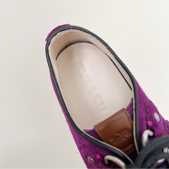COACH • Platform Sneaker creeper chunky purple suede leather lug sole grunge - Picture 6 of 13
